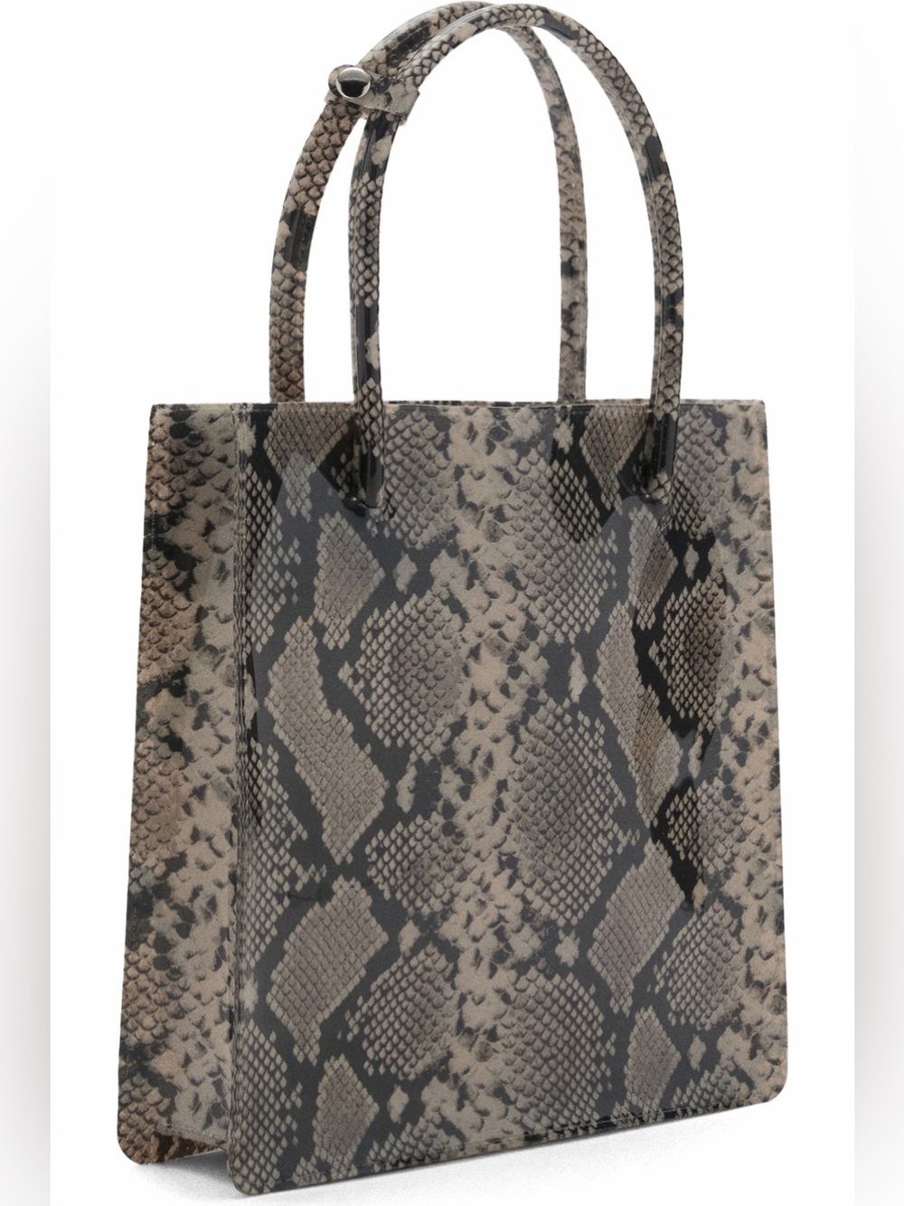 MANGO Snake Print Double Handle HandBag
